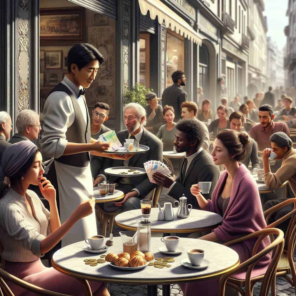 A guide to tipping etiquette in cafés.