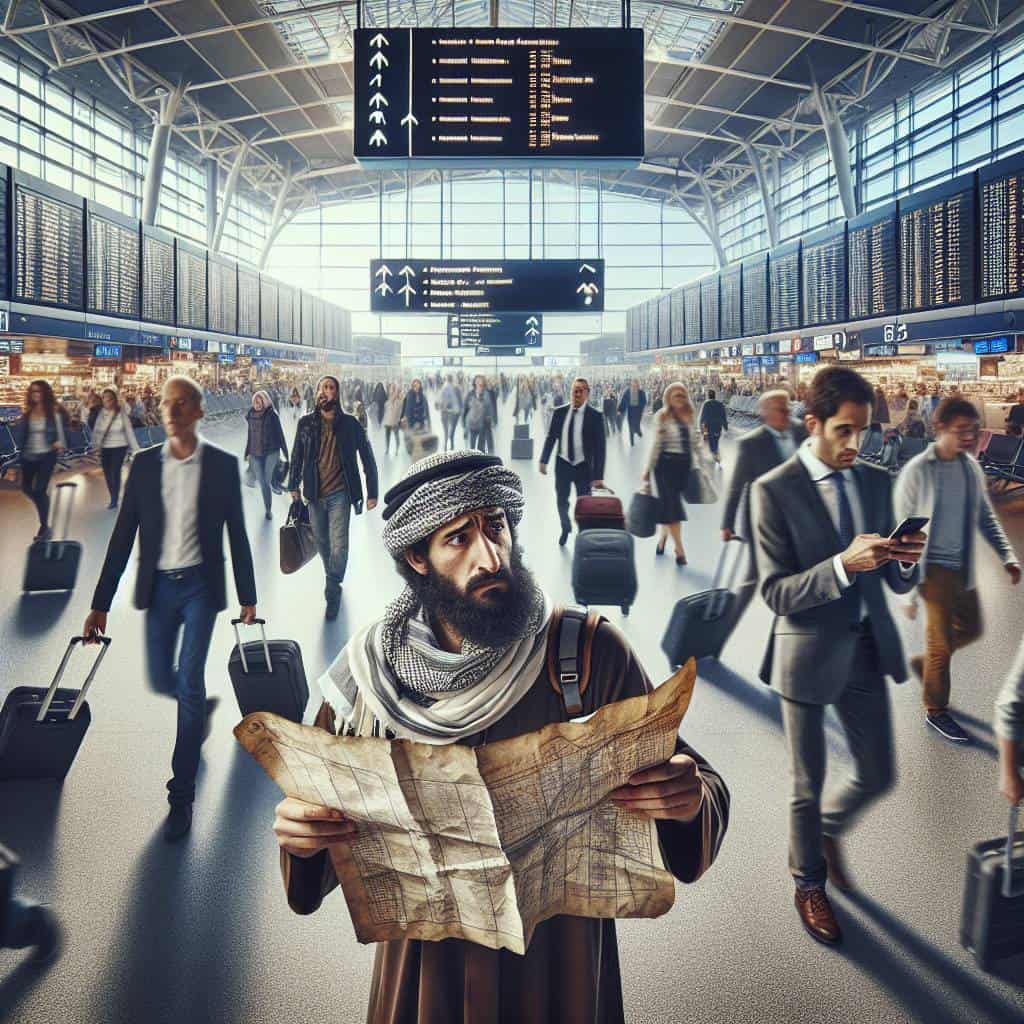 Itinerary planning apps review in airport.