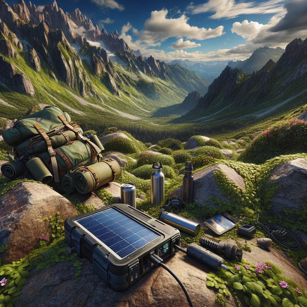 Solar chargers for hiking and camping outdoors.