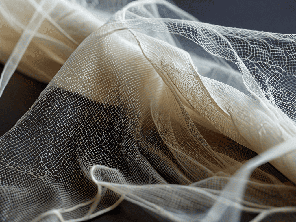 Embroidery on Tulle fabric design