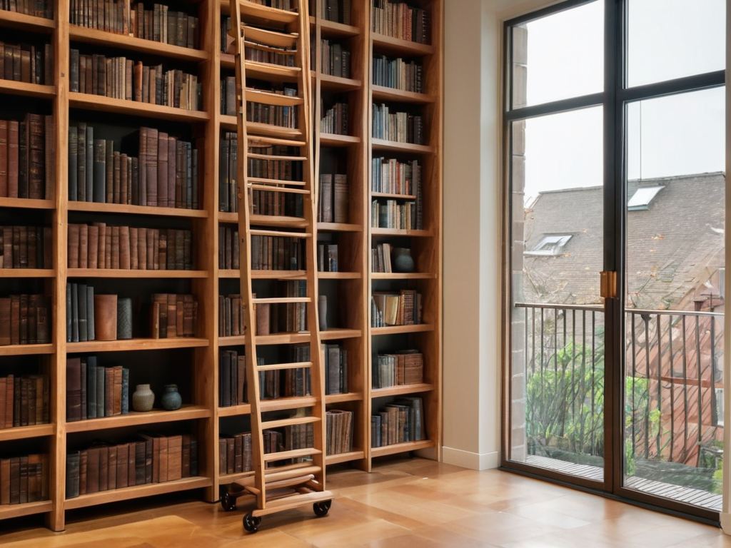Vertical Library Ladder in use