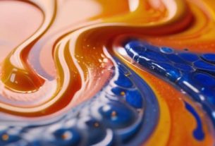 Encaustic Wax Saponification pigment in flight.